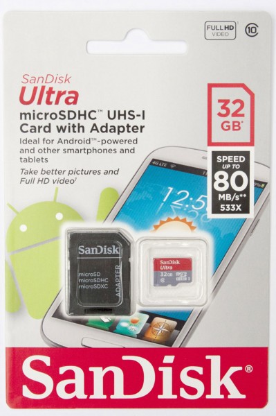 Sandisk microSDHC 32GB 80 MB/s